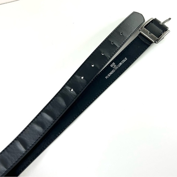 Black Faux Leather Youth Large Belt - Picture 5 of 7